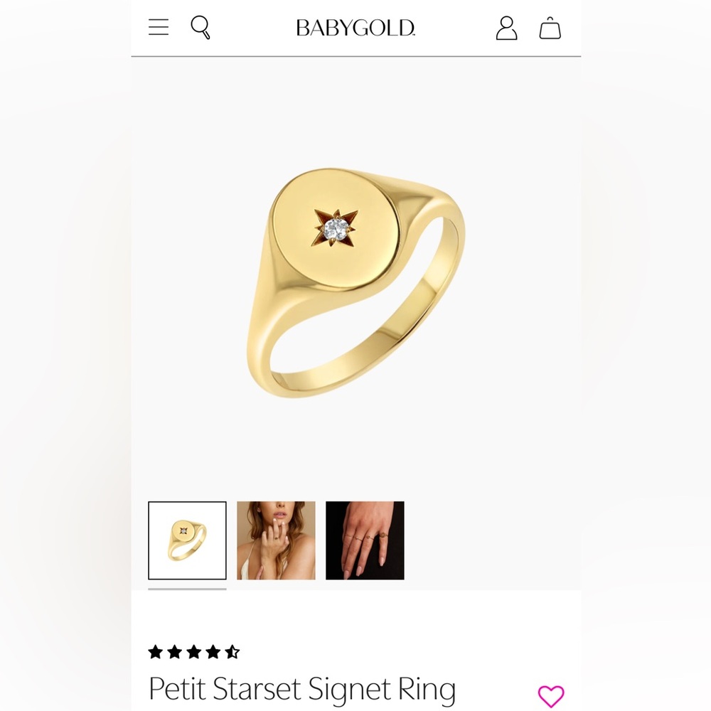 BABYGOLD Petit Starset Gold Signet Ring